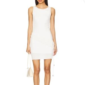 Zemeta Shouffle Tie Belt Dress in Ivory